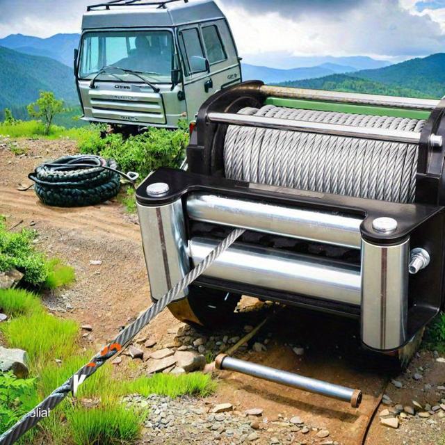 TEMU Hochleistungs-Galvanisierter Stahlseilzug 3/8 Zoll x 50 Fuß 15200 lbs Bruchfestigkeit Drahtseil mit Drehhaken für SUV Off-Road-Fahrzeuge und LKWs