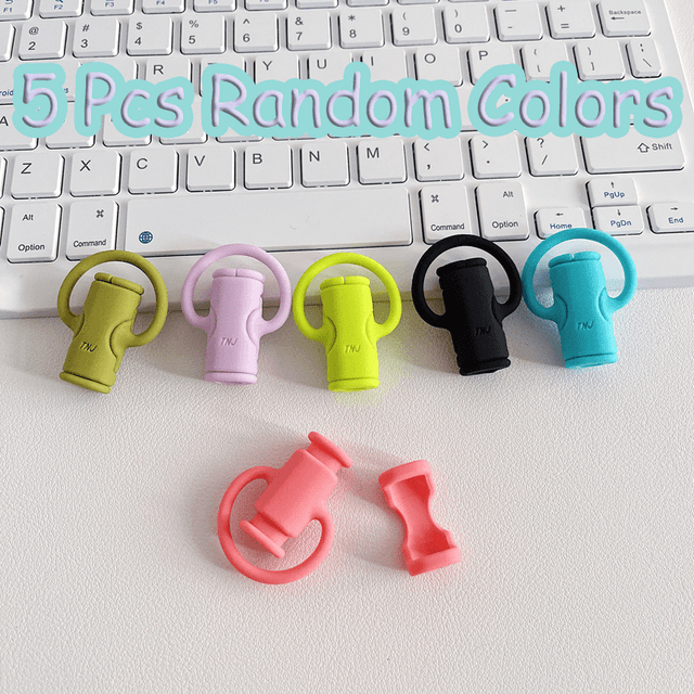 TEMU 5 قطع غطاء حماية الكابلات - 2 في 1 مضاد للكسر ومنظِّف USB-C/Lightning /Micro USB | تصميم دائري متين | ألوان عشوائية