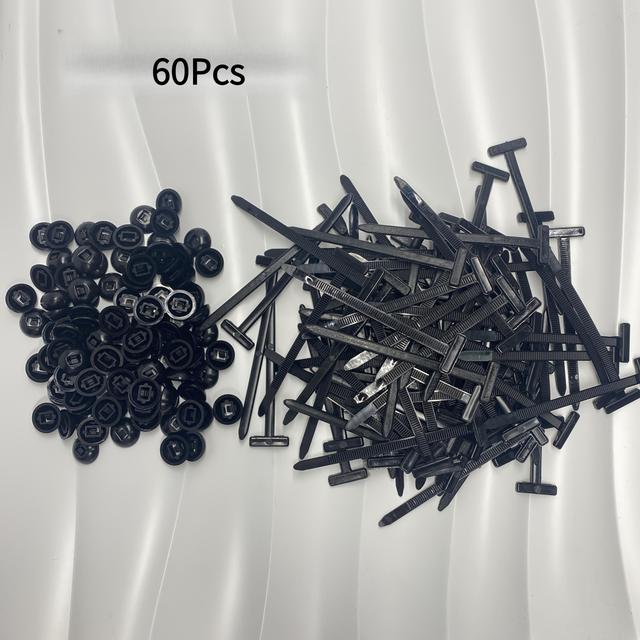 TEMU 100pcs/60pcs Durable Self-locking Nylon Cable Ties With Black Plastic Zipper Heads - High-strength Uv-resistant Fasteners, Suitable For Automotive Repair, Home & Outdoor Organizing Tools