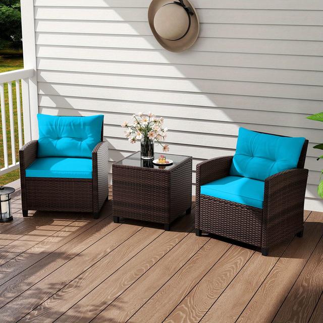 TEMU Lifezeal 3pcs Patio Rattan Wicker Furniture Set Conversation Set Sofa