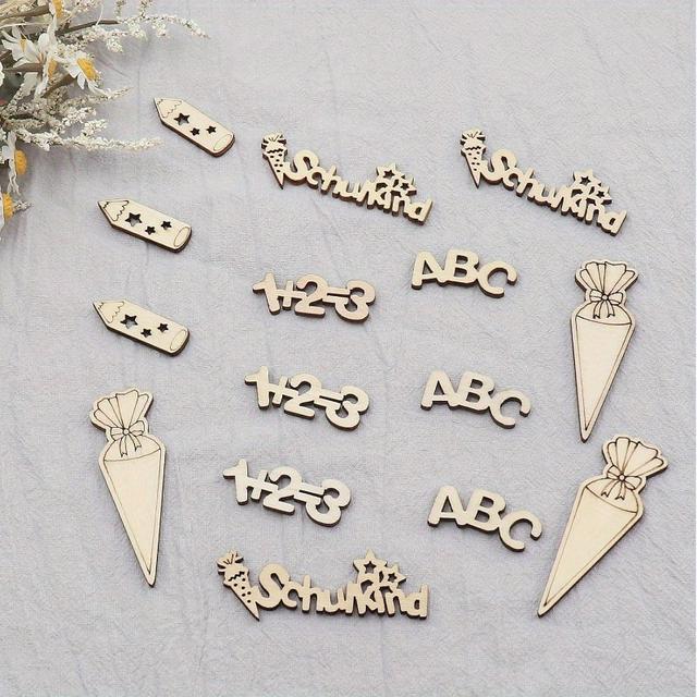 TEMU Pack Of 90 Decorative Wooden School Confetti Wooden Table Decoration Confetti Decoration First Day Of School School Table Decoration For Girls