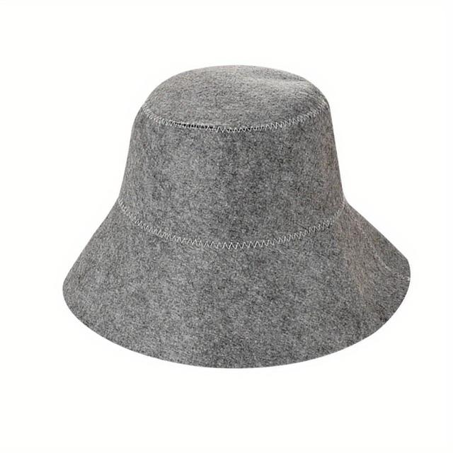 TEMU Minimalistisk Filt Sauna Hatt, Varmebestandig Dusjhette, Termisk Isolasjon, Vannabsorberende, Høytemperaturbestandig, Hodeplagg for Hårpleie for Varme Kilder og Saunaer, Bærbar Sauna