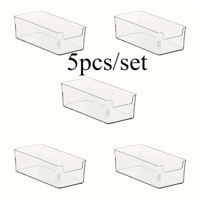 TEMU Versatile Transparent Storage Boxes - Multi-pack, Durable Plastic Organizer For Desk, Medicine & More, Storage Bins For Home Organization