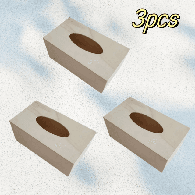 TEMU 3 oder 4 Stück DIY Serviettenbox - Unfertige Holztaschentuchhalter für Bastelarbeiten, Aufbewahrungsbehälter aus Holz
