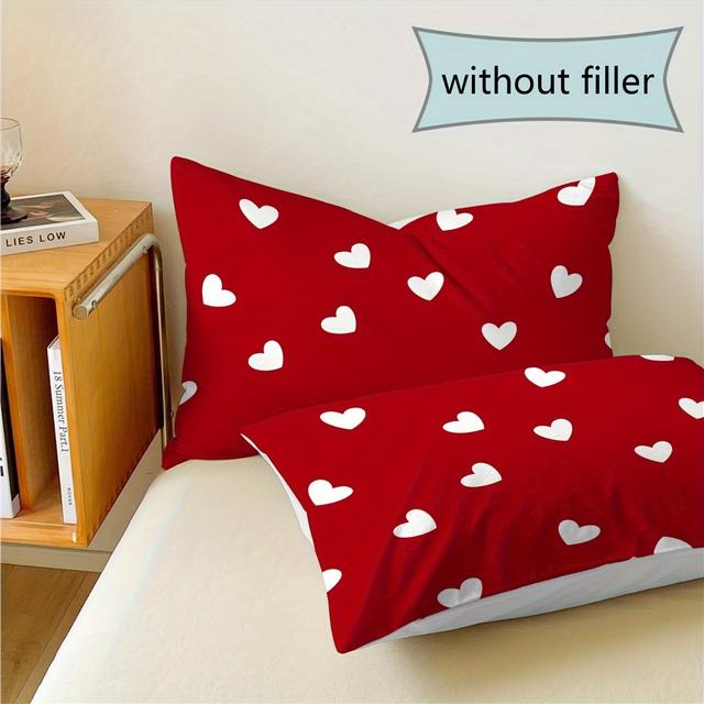 TEMU 2pcs Heart-filled 3d Stereoscopic Pillowcases, Soft And Comfortable Fabric, Suitable For Bedroom Living Room Sofa, Hotel, Inn, School Dormitory Decorative Pillowcases, Pillow Insert Not Included