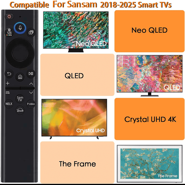 TEMU For Smart Tv Remote: Replacement Voice Control Compatible With Bn59-01385a (no Solar), For All 2018-2025 Frame Led Lcd 8k , With 4 Shortcuts