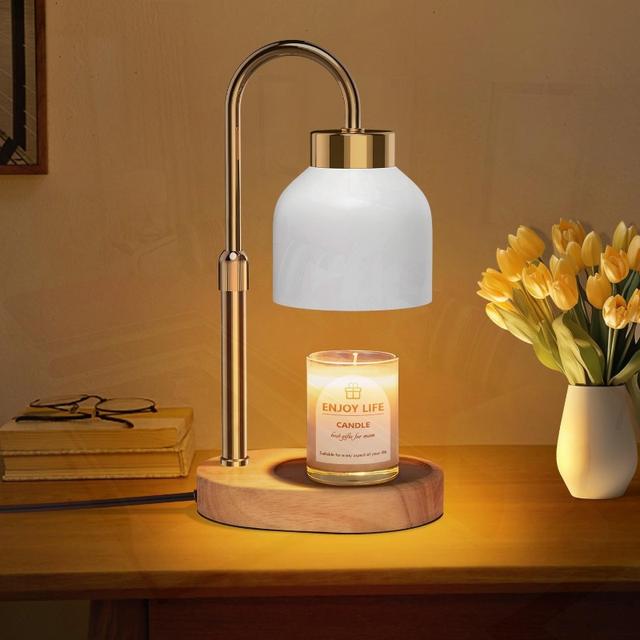 TEMU Candle Warmer Lamp With 2 Bulbs, Adjustable Height And Dimmer, Mother's Day Gifts, This Vintage Home Decor Includes Wax Melter Timer For Jar Candles, Room Decor