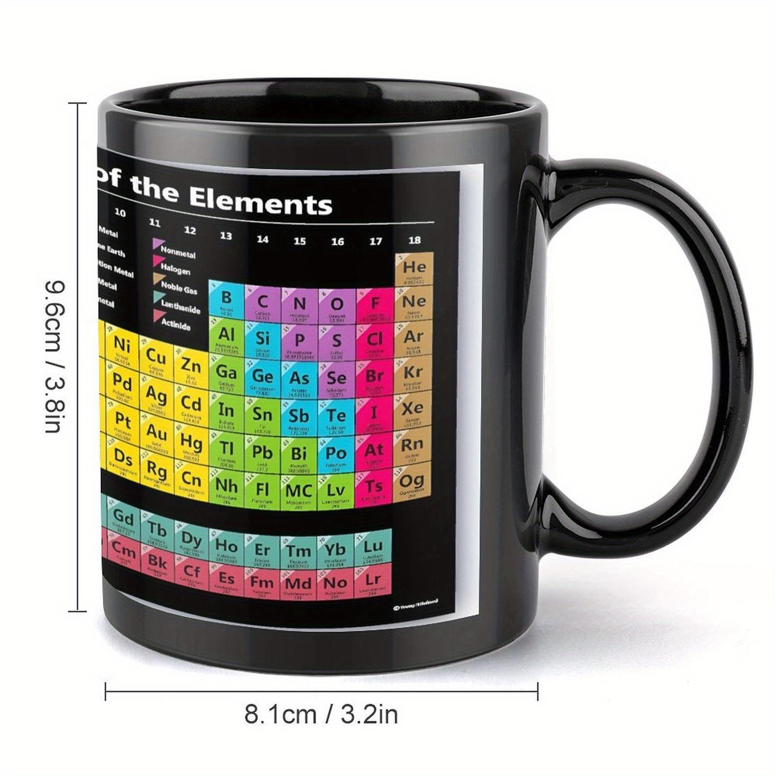TEMU 1 taza de cerámica de 11 oz con Tabla de para entusiastas de la ciencia, decoración de escritorio de oficina