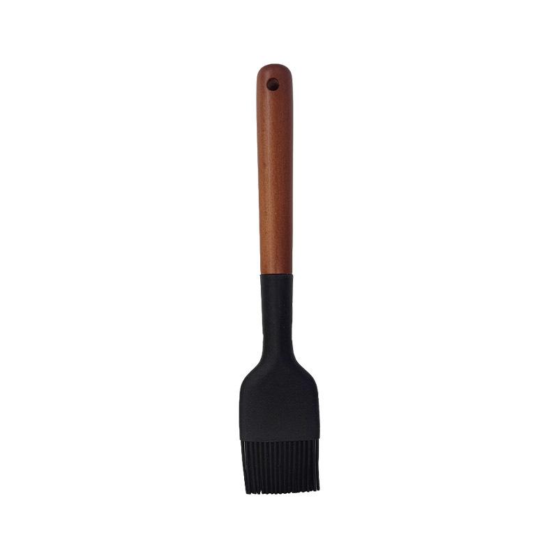 TEMU Heat-resistant Silicone Baking & Grilling Brush With Wood Handle & Hang Hole - Pastry Brush Suitable For Butter, Oil, Sauces - Ideal For Pancakes, , Cakes, Bbq,, Grill - Cooking Brush ()