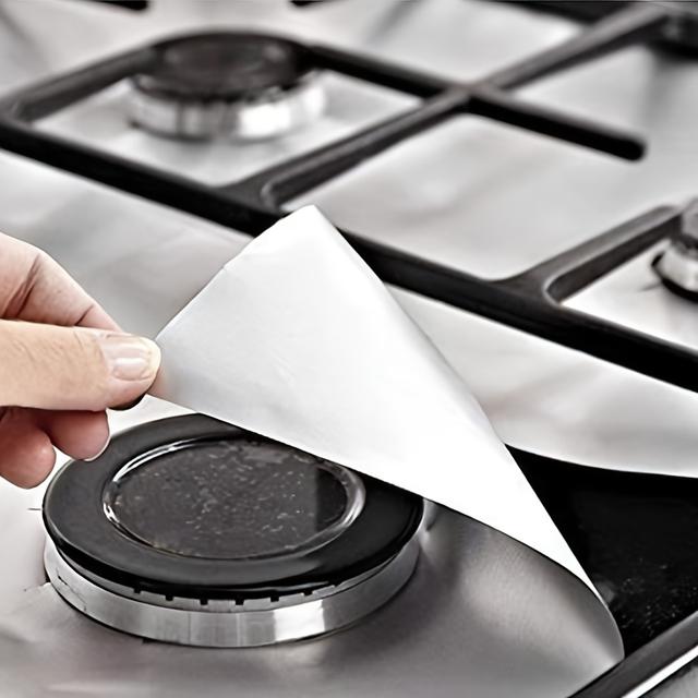TEMU 8pcs Premium Stove Burner Protectors, Thickness, Reusable, Safe And Durable, Oil-proof, Easy To Clean
