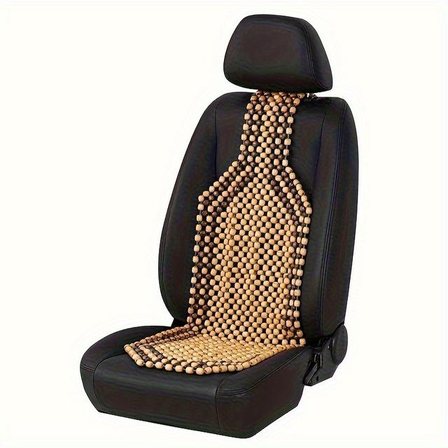 TEMU Beaded Car Seat Cover - , Design With Massage Feature, Unpadded, Ideal For Suvs, Chic Beaded Interior Enhancement, Golden And Black Accents, Improved Suv | Sophisticated Seat Adornment