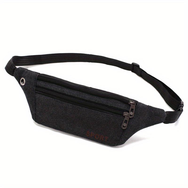 TEMU Riñonera casual para hombre, Riñonera de lona para mujer, Riñonera pequeña para correr, Riñonera deportiva multifuncional para exteriores, Antirrobo, Simple, Ligera