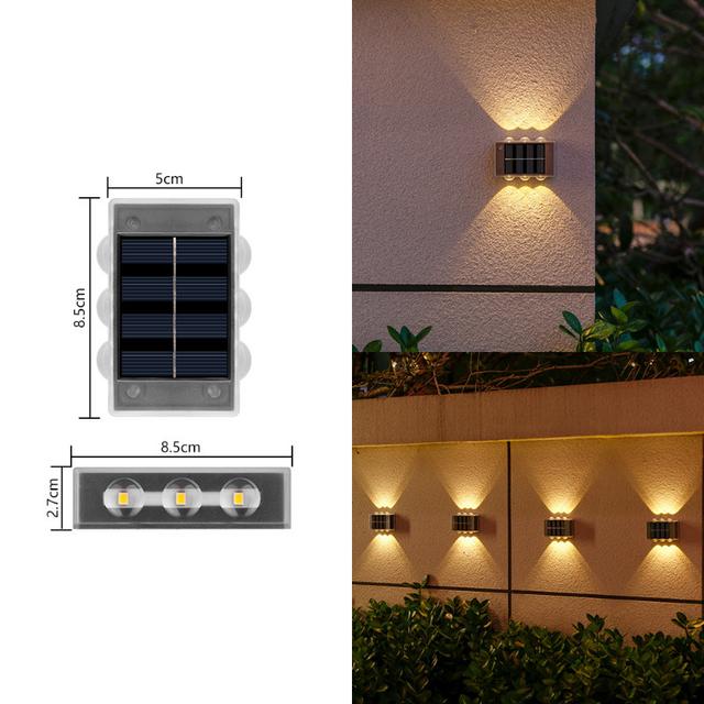 TEMU ชุดไฟ LED ติดผนังพลังงานแสงอาทิตย์ 2 ดวง สำหรับใช้งานภายนอกอาคาร, ใช้งานง่าย และทนทาน