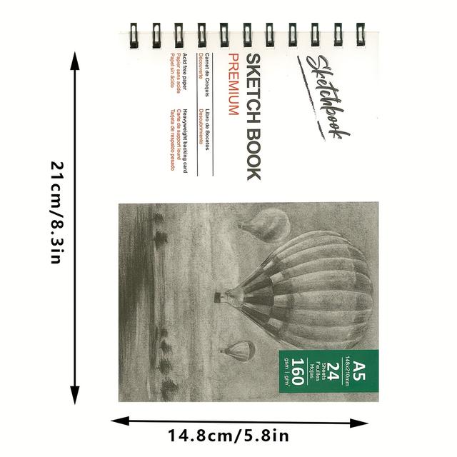 TEMU 大型製 - 高品質厚手カバー、A5サイズ、厚紙ページ、描画やスケッチに最適、全てのトに適したデザイン | ティックカバーデザイン | 耐久性のある製本、誕生日/クリスマス/ギフトに最適、四季を通じて使用可能