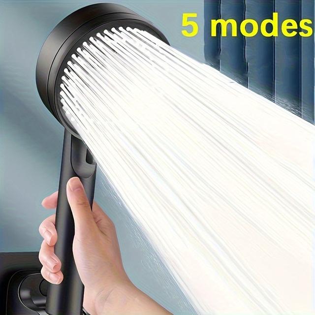 TEMU 1pc 5-mode Multi-functional High Pressure Showerhead, Bathroom Additions, Wall Mounted Showerhead, Single Head For Shower Use For Shower Use