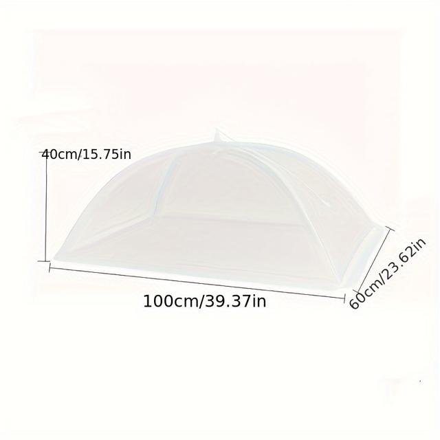 TEMU . Spitzenrand Faltbare Lebensmittelabdeckung, Großes Netzfliegen-Schutz für Outdoor-Picknicks, Partys und Küchengebrauch, Transparenter Tischschutz mit Eleganter Spitzen-Design, 100, 0 X 59, 99cm