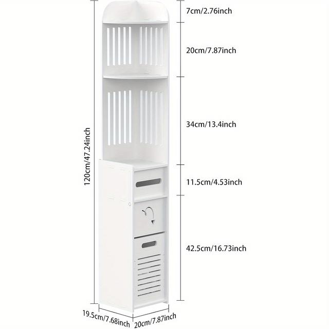 TEMU Bathroom Cabinets, Narrow Bathroom Storage Cabinets, Narrow Toilet Paper Storage, Home Bathroom Organizers And Storage, Bathroom Corner Cabinets, Living Room, Home Office, White