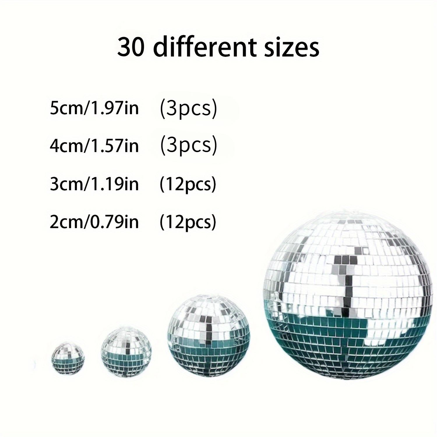 TEMU Set Of 30 Silvery Disco Balls - Perfect For 70s Themed Parties, Graduations, And Birthday Celebrations - - Decorative Spheres - Ideal For Enhancing Any