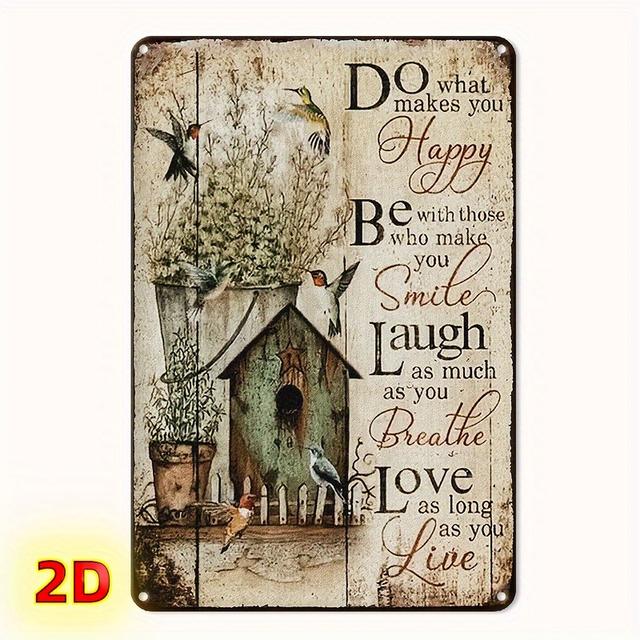 TEMU 2d Flat, 2d Flat Aluminum Wall Plaque Do What Inspirational Quote 20.32x30.48cm For Home Office Courtyard Cafe Durable Indoor Outdoor Decoration Room Decor, 2d Flat
