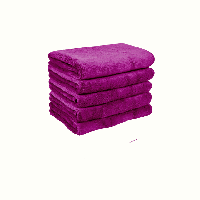 TEMU 5 Packs Soft Towel Quick Drying Face Cloths Reusable Makeup Remover Cloths Microfiber Facial Cloths For Washing Face Makeup Washcloths Wine Red