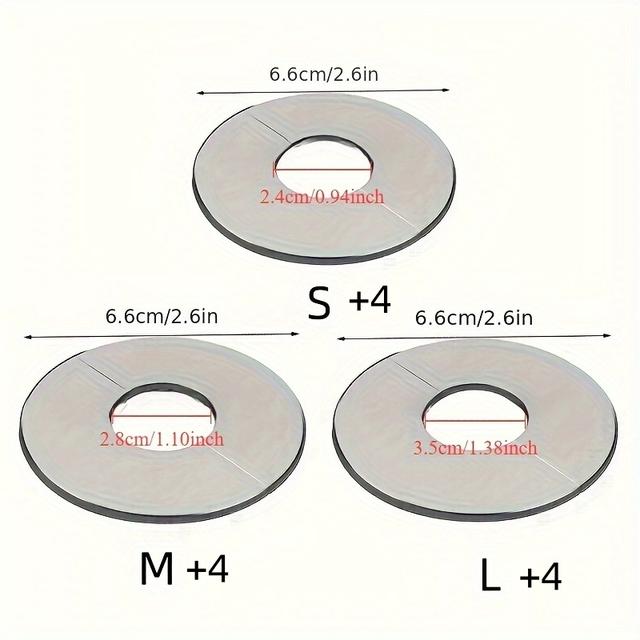TEMU A Set Of 12 Stainless Steel Faucet Decorative Covers - Modern Industrial Split Design, , Durable And Stylish, Suitable For Bathroom And Kitchen Decoration, Smooth , Perfect For Modern Spaces
