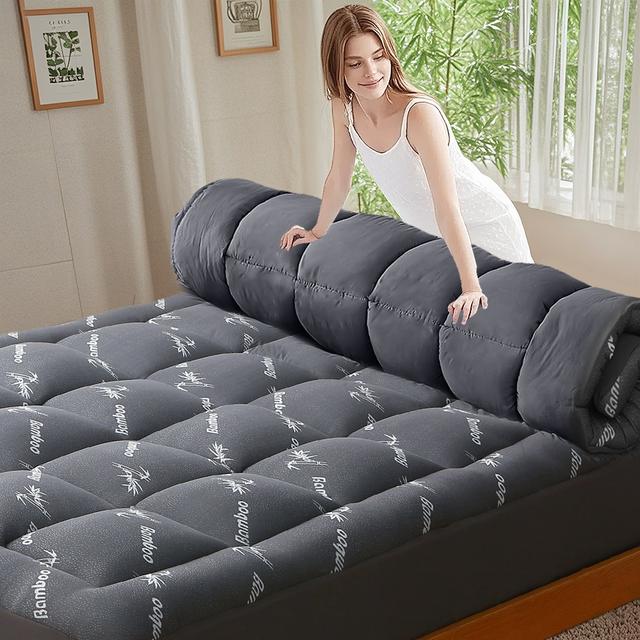 TEMU 1200gsm Cooling Topper - Breathable And Light Beige-friendly, Durable And Ultra Soft - Single, Double, Queen, King Size For Bedroom