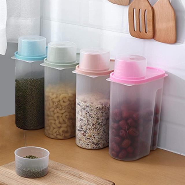 TEMU 4pcs Large Capacity Airtight Dry Food Containers Cereal Storage 1.9l