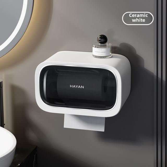 TEMU Krabička na kapesníky, nástěnný box na papírové toaletní papíry, držák toaletního papíru, police s víkem, vhodné pro , koleje a domácnosti pro skladování kapesníků