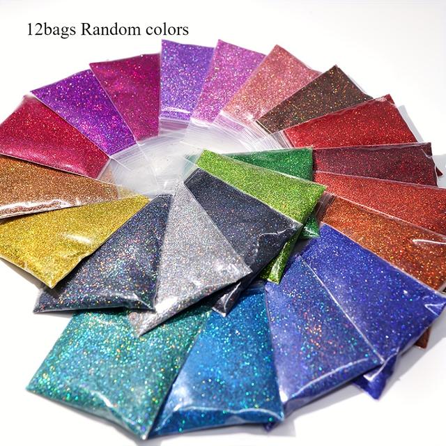 TEMU 12pcs 10g 12 Colors Flash Iridescent Laser Flash Powder, Polyresin, Glitter Set, For Resin Tumbler Handicrafts, Diy Handicrafts Surface Decoration, Christmas Decoration, Holiday Decoration