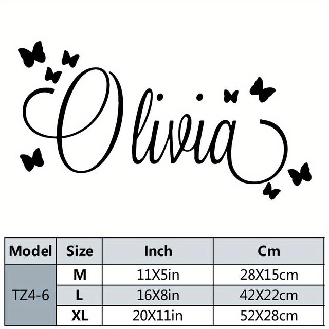 TEMU Custom Name Wall Decal - Personalized Pvc Vinyl For Birthday & Decor, Removable For Room And Bedroom