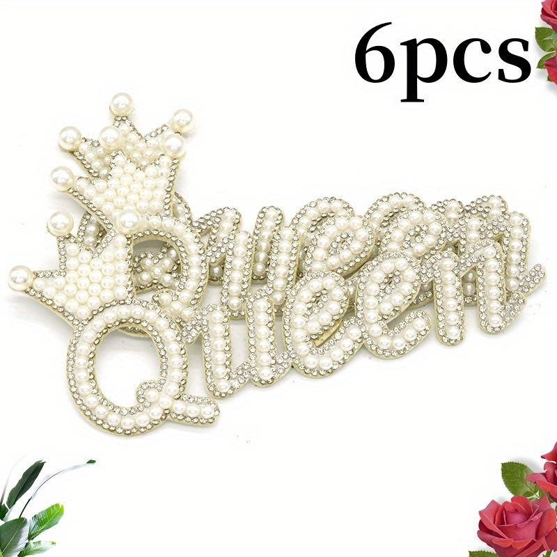 TEMU 6pcs Alphabet Queen Patch Stickers Clothing Bags Shoes Hats Decoration