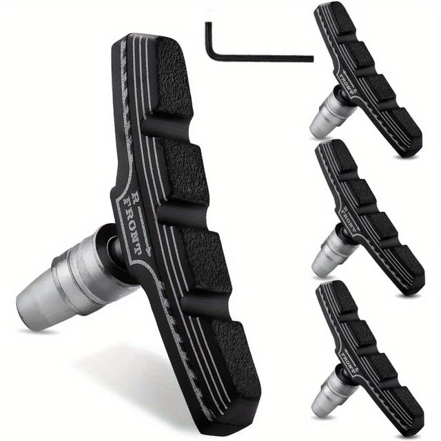 TEMU 4pcs Premium Bike Brake Pads, Professional Mountain Bicycle Pads, Bike Brake Blocks Kit, For Free Hex Wrench