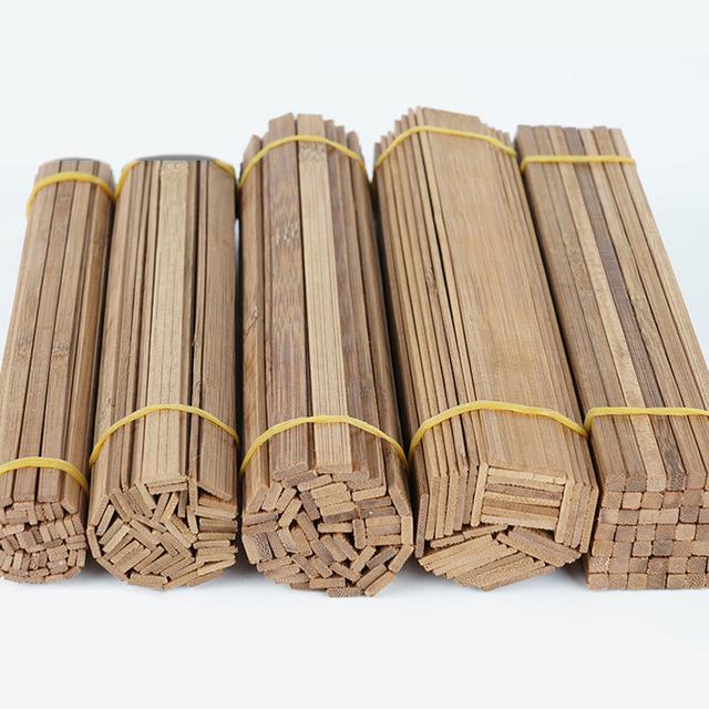 TEMU 1set Diy Carbonized Bamboo And Model Materials (50pcs:2*20*200mm, 5*5*300mm, 2*10*200mm, 2*5*200mm, 3*9*200mm Each 10pcs)