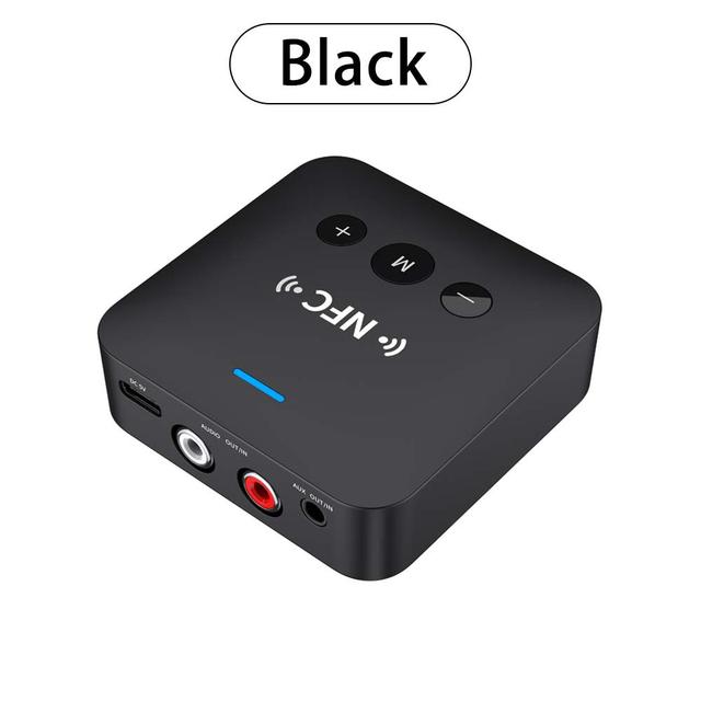 TEMU Nfc 3-in-1 Wireless Audio Transmitter And Receiver, 3.5mm Aux/rca Dual Audio Adapter, Supports Tf Card, Suitable For Computers, Tvs, Headphones, Speakers, And Car Use