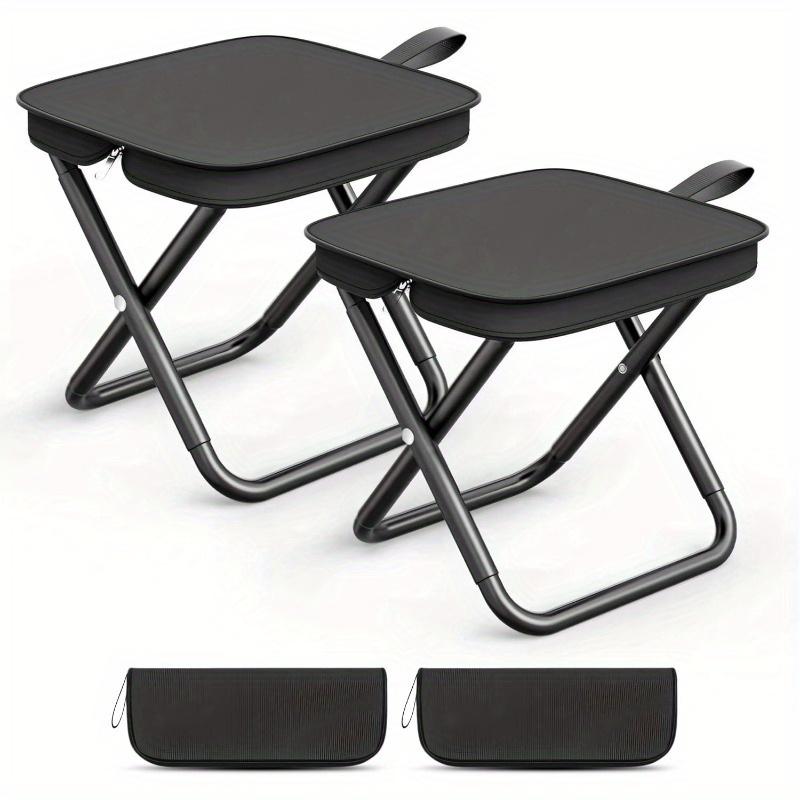 TEMU 2 Sets Small Camping Folding Chairs Outdoor Stool Portable Lightweight Foldable Chair Durable Construction Supports 220lbs Space Saving For Travel Picnic Camping Furniture