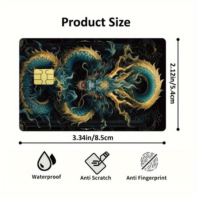 TEMU Dragon Pattern Credit Card Sticker - & Design, Durable Pvc, & Remove, Fits Sizes (visa, , ), Credit Cards, Debit Cards, And Key Cards, Credit Card Stickers