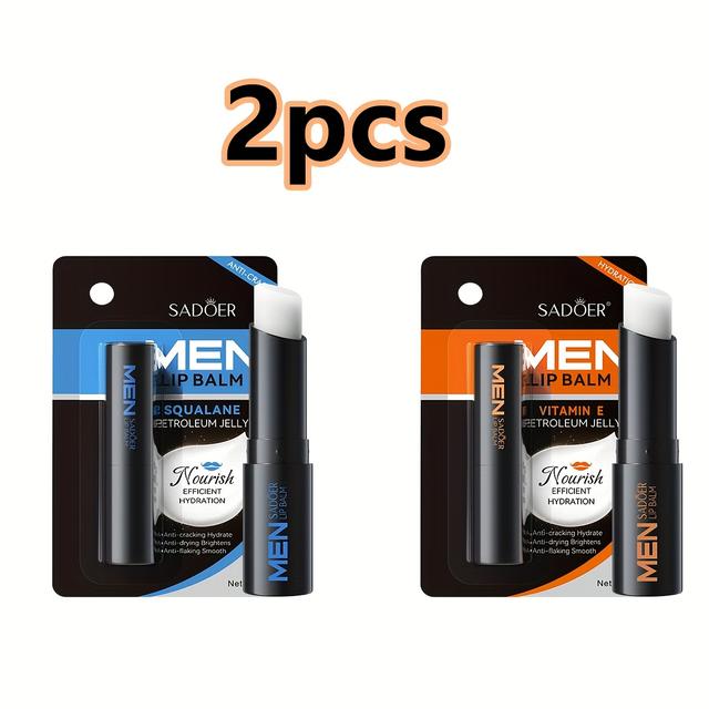 TEMU 2 Men's Lip Balms, Providing Long-lasting Moisture And Nourishment, Specifically Designed For Men