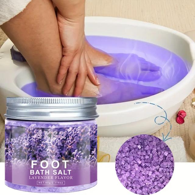 TEMU Gkgu Foot Bath Salt - Allergy-friendly Sea Salt For Cleansing, Hydration & Cracked Heels - Application, Foot Soak Bath, Foot, Ocean-themed Design, Natural Components