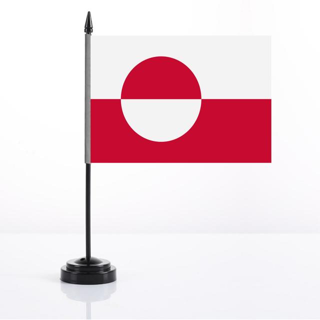 TEMU Greenland Desk Flag, Small Office Flags For Tables, Featuring An 11.42" Solid Black Pole And Base, Perfect For Classroom And Office Meeting Desk Decoration