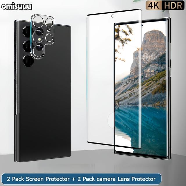 TEMU 4-in-1 Tempered Glass Screen Protector And Camera Lens Protector Set For Galaxy S23 Series - 2 Pack Screen Protectors And 2 Pack Camera Lens Covers