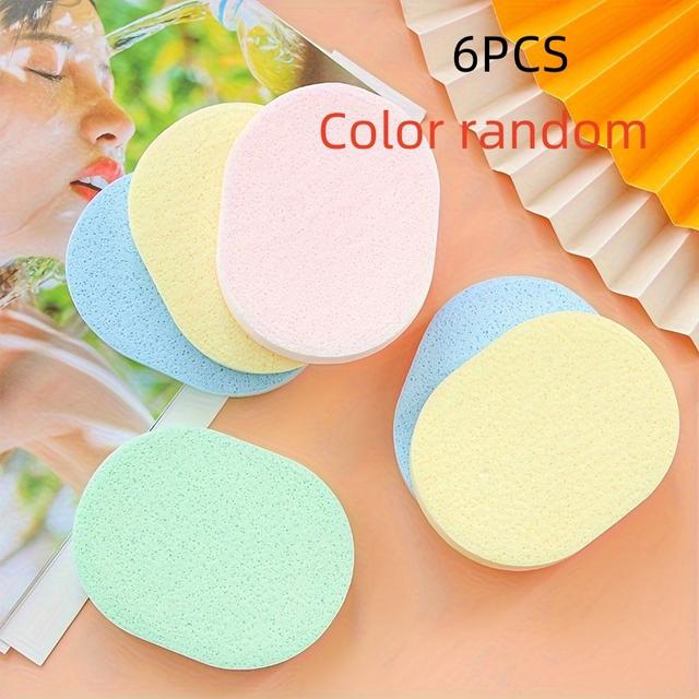 TEMU Set Of 6 Soft Exfoliating Facial Sponges - Made Latex, Free Of Formaldehyde, For A Soft And Smooth