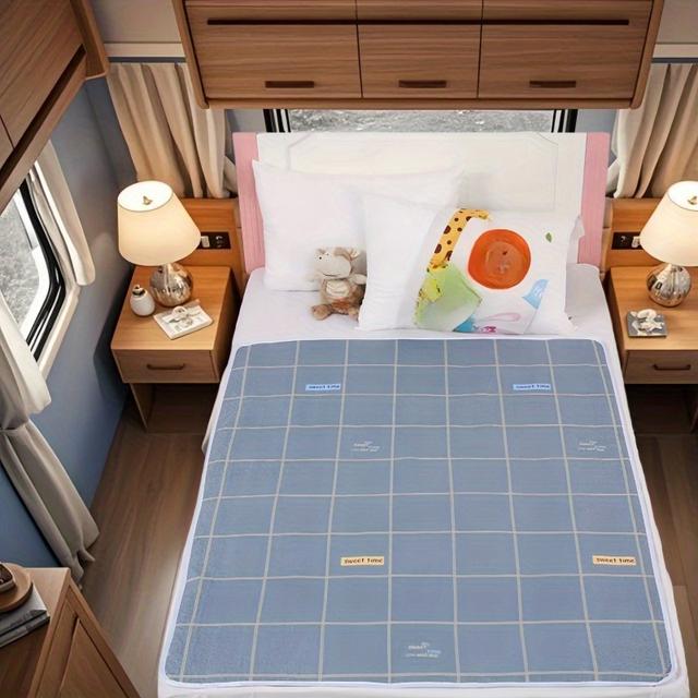 TEMU RV 침구류, 4겹 미끄럼 방지 성인 및 애완동물 매트 - 재사용 가능, 세탁 가능, RV 침실에 적합, 31.5x47.24 인치, 여성 위생 및 산후 관리를 위한 경량 폴리에스터 원단, 위생 매트 | 유쾌한 디자인 | 내구성 있는 패브릭, 애완동물 침대