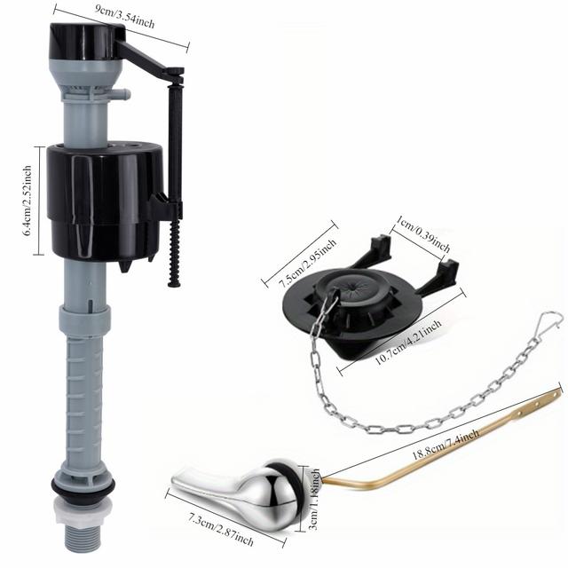 TEMU 3pcs Universal Toilet Float Replacement Kit, Toilet Replacement Kit And 2 Inch Toilet Flapper Replacement, Toilet Fill Valve