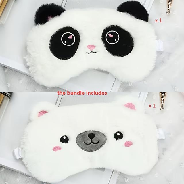 TEMU 2pcs, Cartoon Sleep Mask, Game Party Mask, Travel Sleep Mask, Comfortable Breathable Soft, Lightweight And Portable