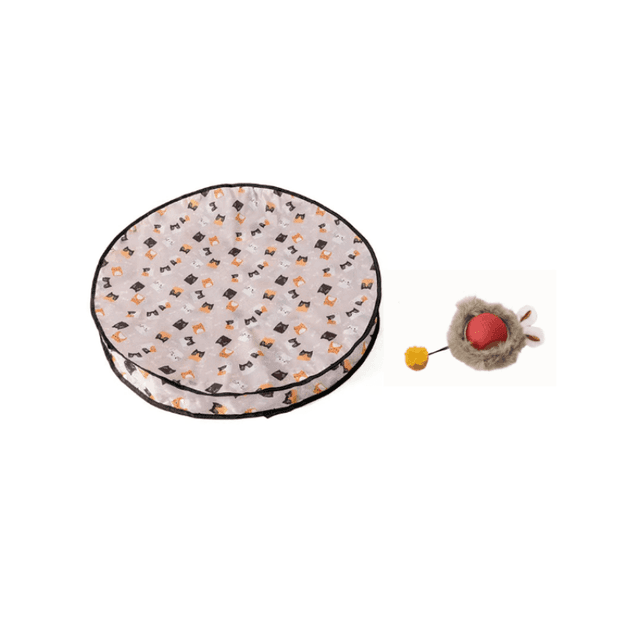 TEMU 2pcs Cat Toy Set: Round Double-layer Hunting Net + Automatic Teaser Ball, Self-entertaining Cat Interactive Toys With For Cats