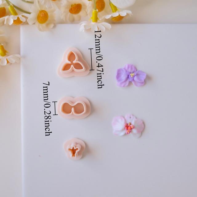 TEMU Juego de 3 cortadores de arcilla con forma de para crear aretes y joyas, moldes de arcilla floral para colgantes y collares hechos a , disponible en tres tamaños.