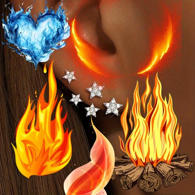 TEMU Elegant Fashion Cubic Synthetic Cubic Zirconiaia Earrings For Casual Attire, For Teenager