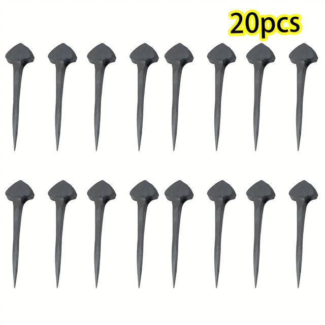 TEMU 20 Iron Horseshoe Nails With Slope Design- Easy-to-use Stand Horses, Durable Metal Structure, , Used And Grooming, Horse Additions, Sturdy Metal Nails