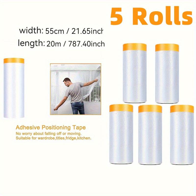 TEMU 12/5-pack Pvc , Adjustable And Foldable With Removable Cover, Pre-adhesive Film Roll For Automotive Spray Painting And Home Decor, Durable Pvc Material