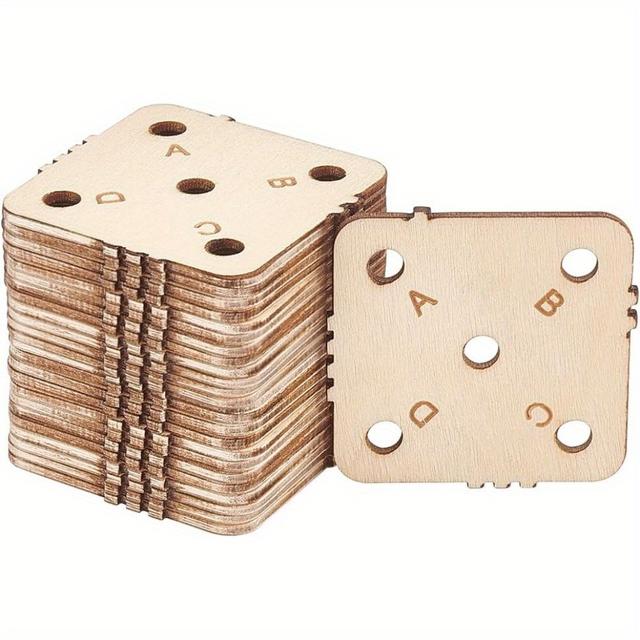 TEMU 24pcs Square Weaving Cards - Natural Wood Loom Weaving Supplies For Handmade Crafts, Tablet Weaving & Diy Projects, Durable Non-electric Weaving Tools, Sewing Supplies